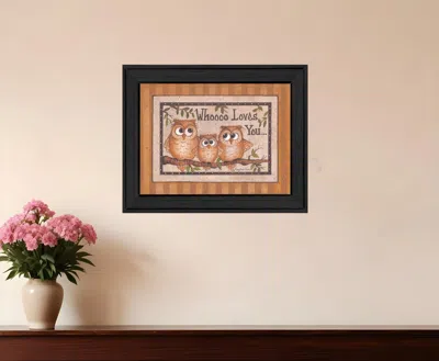 Homezia Whoooo Loves You Black Framed Print Wall Art