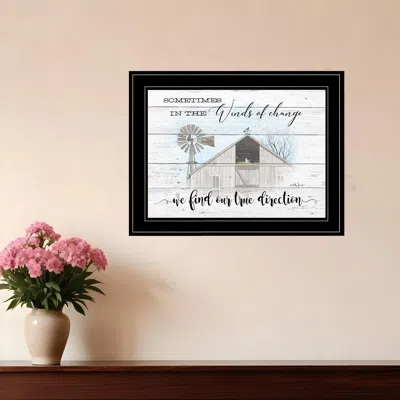 Homezia Winds Of Change Windmill On The Farm Black Framed Print Wall Art