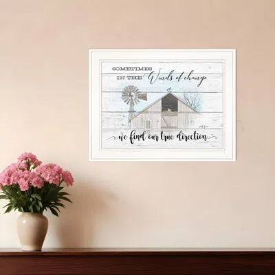Homezia Winds Of Change Windmill On The Farm White Framed Print Wall Art