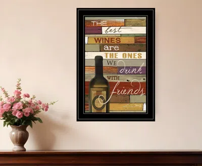 Homezia Wine With Friends Black Framed Print Wall Art