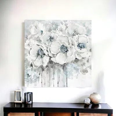 Homezia Winter Blues Flower Unframed Print Wall Art