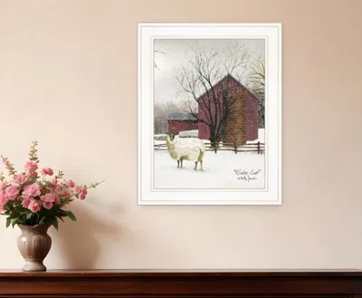 Homezia Winter Coat 1 White Framed Print Wall Art