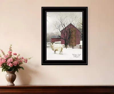 Homezia Winter Coat 2 Black Framed Print Wall Art