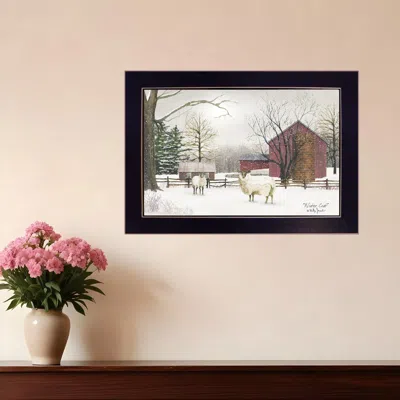 Homezia Winter Coat Sheep Black Framed Print Wall Art
