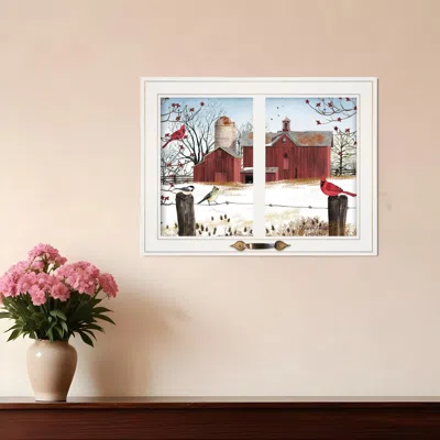 Homezia Winter Friends 5 White Framed Print Wall Art In Multi