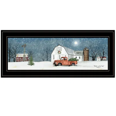 Homezia Winter On The Farm 2 Black Framed Print Wall Art