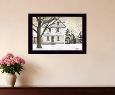 Homezia Winter Porch Black Framed Print Wall Art