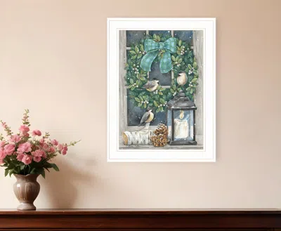Homezia Winter Wreath 1 White Framed Print Wall Art