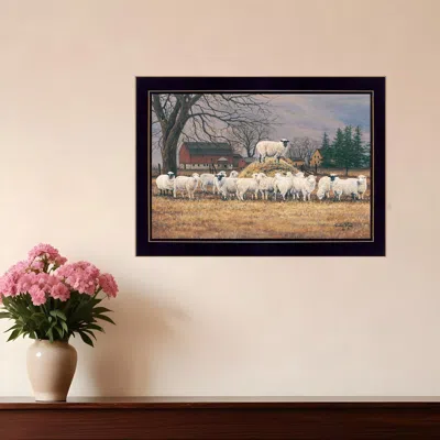 Homezia Wool Gathering 1 Black Framed Print Wall Art