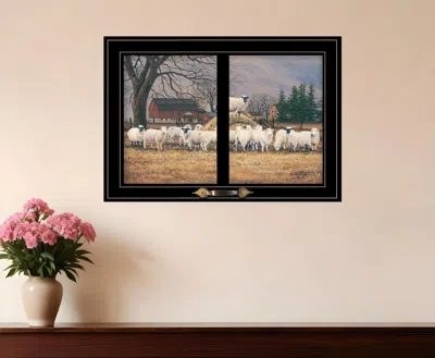 Homezia Wool Gathering 3 Black Framed Print Wall Art