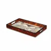 Homezia World Map Vintage Burlwood Serving Tray In Multi