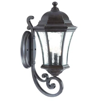 Homezia Xl Antique Black Tapered Lantern Wall Light