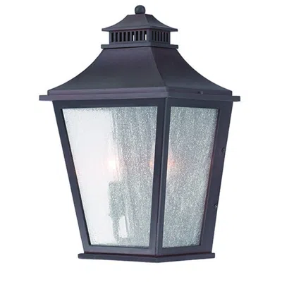 Homezia Xl Antique Bronze Two Light Pocket Lantern Wall Light In Blue