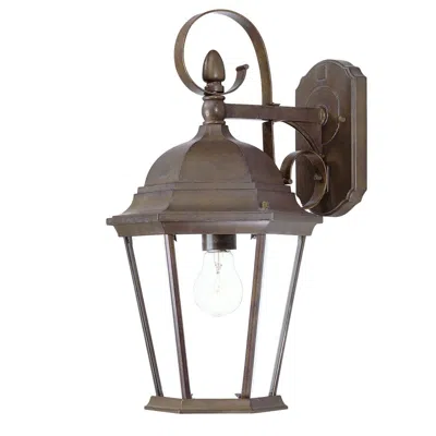 Homezia Xl Dark Brown Swing Arm Hanging Lantern Wall Light In Red