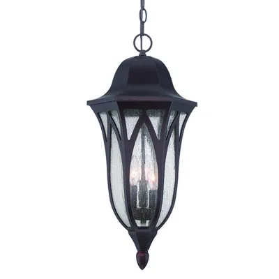 Homezia Xl Matte Black Geometric Glass Hanging Light In Pattern