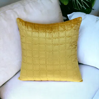 Homezia Yellow Quilted Decorative Throw Pillow