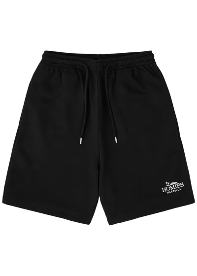 Homies Marbella Classic Logo-embroidered Cotton Shorts In Black