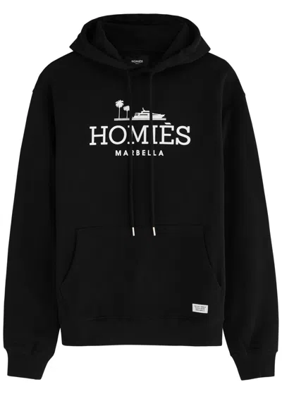 Homies Marbella Classic Logo-print Hooded Cotton Sweatshirt In Black