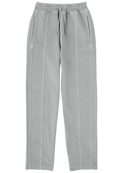 Homies Marbella Homies Club Panelled Cotton Sweatpants In Light Grey