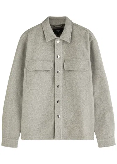 Homies Marbella Interlock Logo Felt Overshirt In Grey