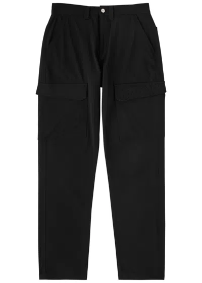 Homies Marbella Logo-embroidered Stretch-nylon Cargo Trousers In Black