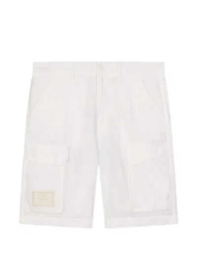 Homies Marbella Logo-patch Linen Cargo Shorts In White