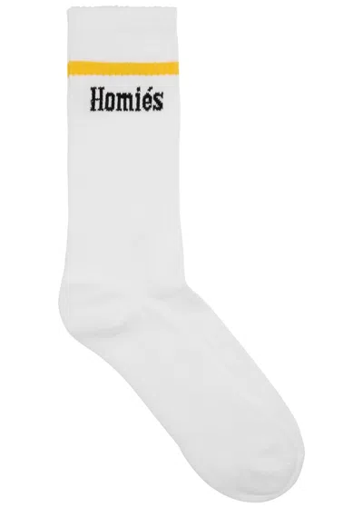 Homies Marbella Marlb Logo Cotton-blend Socks In White