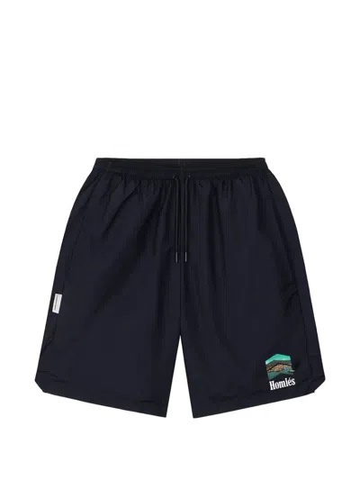 Homies Marbella Racing Logo-detail Shorts In Black