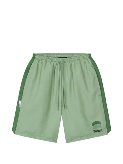 Homies Marbella Racing Logo-detail Shorts In Green