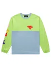 Homme + Femme Men's Wichita Long Sleeve Tee In Bold Lime/powder Blue In Green