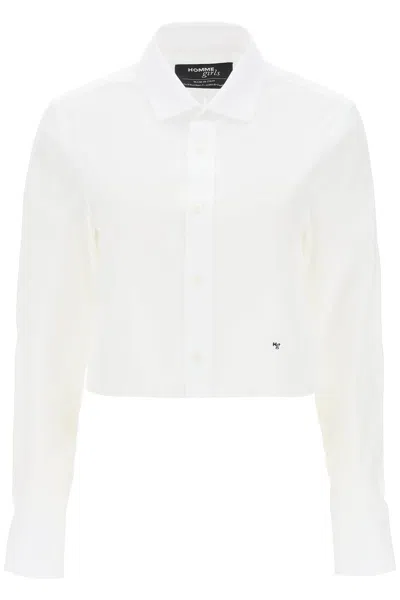 HOMME GIRLS COTTON TWILL CROPPED SHIRT