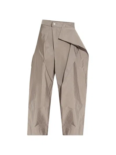 Homme Plisse "akimbo" Volume Trousers In Brown
