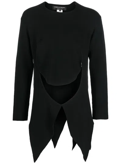 Homme Plisse Asymmetric Cut-out Jumper For Men In Black