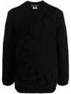 Homme Plisse Chunky Cable-knit Crewneck Sweater For Men