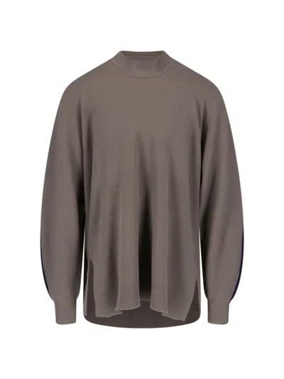 Homme Plisse 'framework Knit' Sweater In Gray