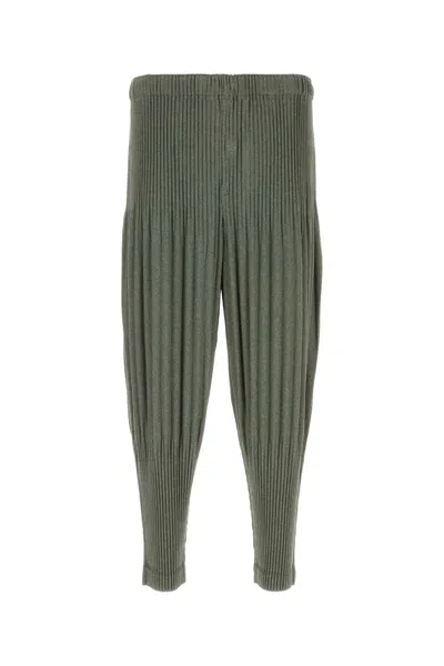 Homme Plisse Green Polyester Pant