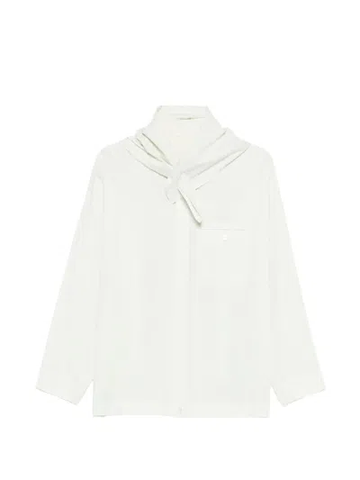 Homme Plisse Homme Plissé Issey Miyake Long-sleeve Scarf Shirt In White