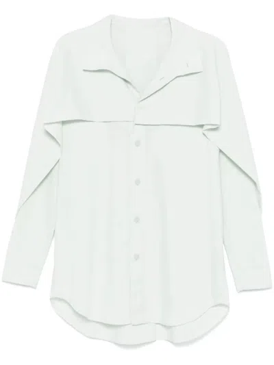 Homme Plisse Issey Miyake Overlapping-panel Shirt In Green