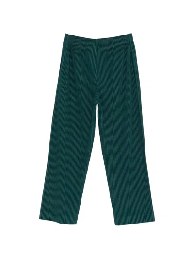 Homme Plisse Issey Miyake Pleated Trousers In Green