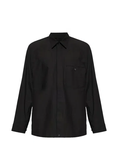 Homme Plisse Issey Miyake Streamline Pocket Button Shirt In Black