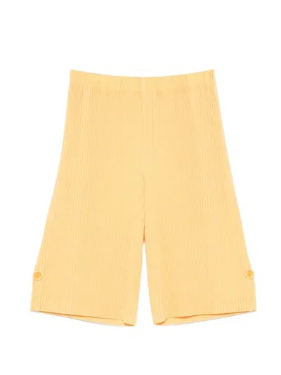 Homme Plisse Issey Miyake Wear Or Wrap Pleated Shorts In Yellow