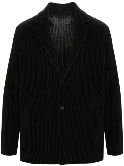 Homme Plisse Men's Black Plissé Blazer For Ss24