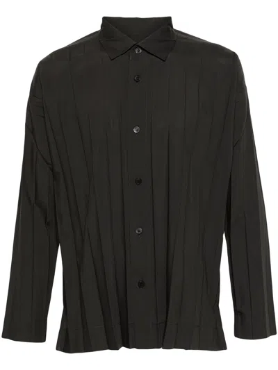 Homme Plisse Homme Plissé Issey Miyake Edge Pleated Shirt In Gray