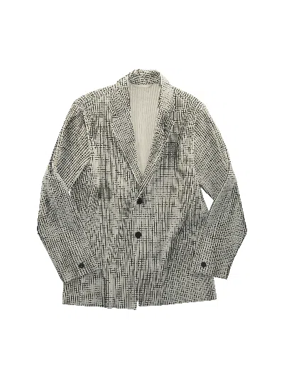 Pre-owned Homme Plisse Issey Miyake X Issey Miyake Network Check Pleats Blazer Homme Plisse In White