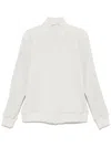 Homme Plisse Ivory Polyester Bomber Jacket In White