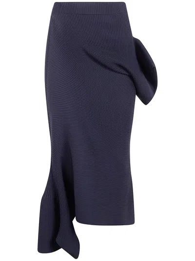 Homme Plisse "life Form" Volume Midi Skirt In Black