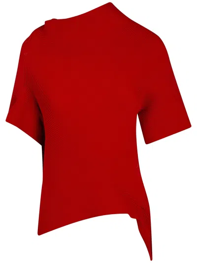 Homme Plisse "life Form" Volume Top In Red