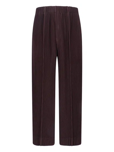 Homme Plisse Pleated Pants In Brown