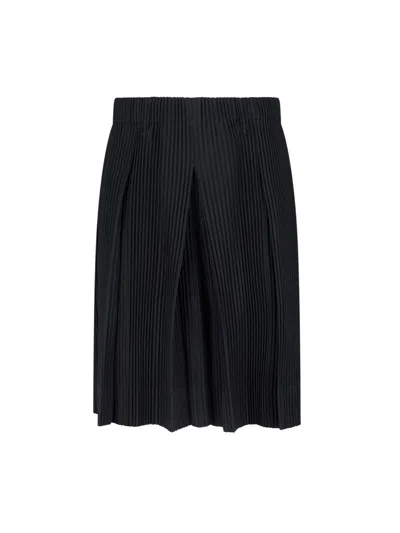 Homme Plisse Pleated Shorts In Black