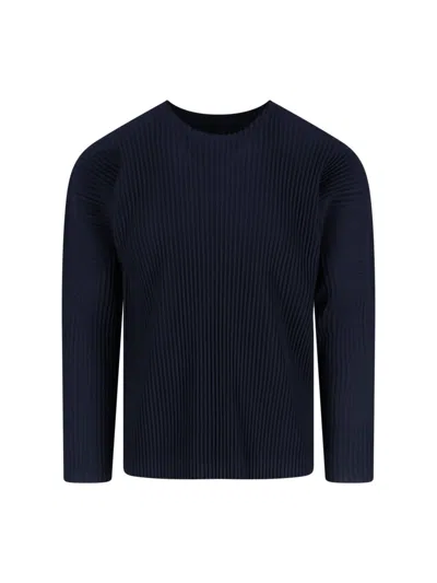 Homme Plisse Pleated T-shirt In Blue